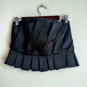 Zara Satin Pleated Cropped Tube Top L